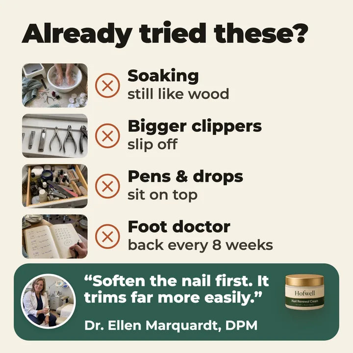 Already tried soaking, bigger clippers, pens and drops, the foot doctor? Soften the nail first